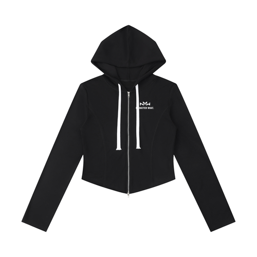 Essential Cropped Zip Hoodie